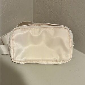 Elegant Cream Satin Belt Bag